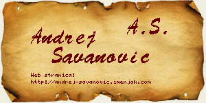 Andrej Savanović vizit kartica